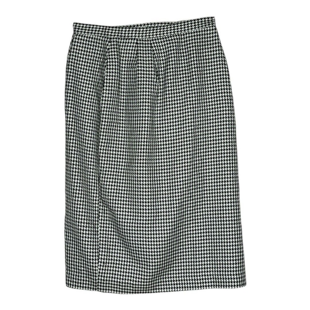 Vintage Dressbarn Black White Gingham Plaid High Waisted Pencil Skirt Size 6